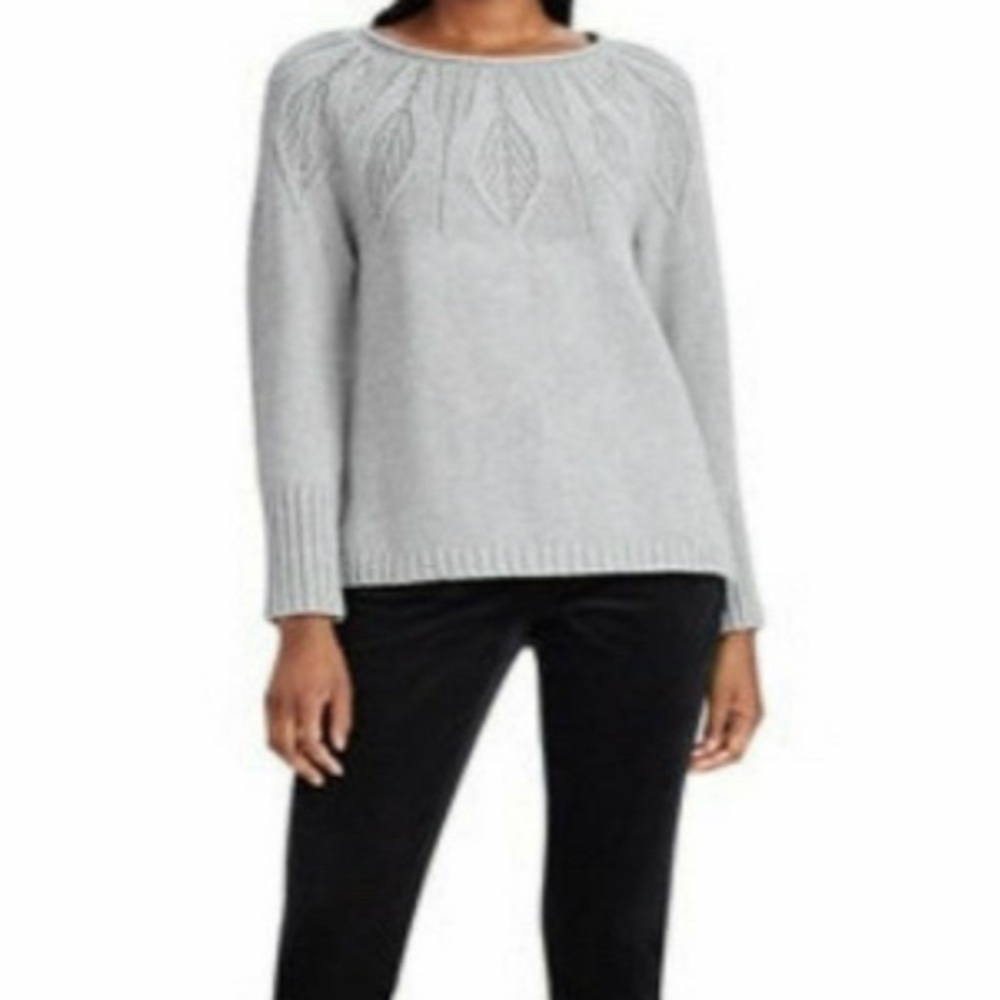Chaps Sweater, Grey and Silver, 3XL